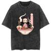 Anime Demon Slayer Kamado Nezuko Kawaii Printed T-shirt Men Women Casual Tshirts Washed Cotton Tee Harajuku Male Manga T Shirt