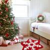 Christmas Circular Carpet Encrypted Imitation Cashmere Flat Plush Floor Mat Circular Holiday Decoration Carpet Living Room Carpet