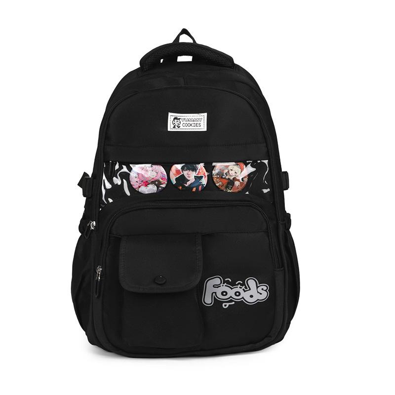 Nouveau Sac à Dos Décontracté Automne et Hiver de Haute Valeur avec Lettres Fraîches en Blocs de Couleurs pour Étudiantes du Primaire et du Secondaire