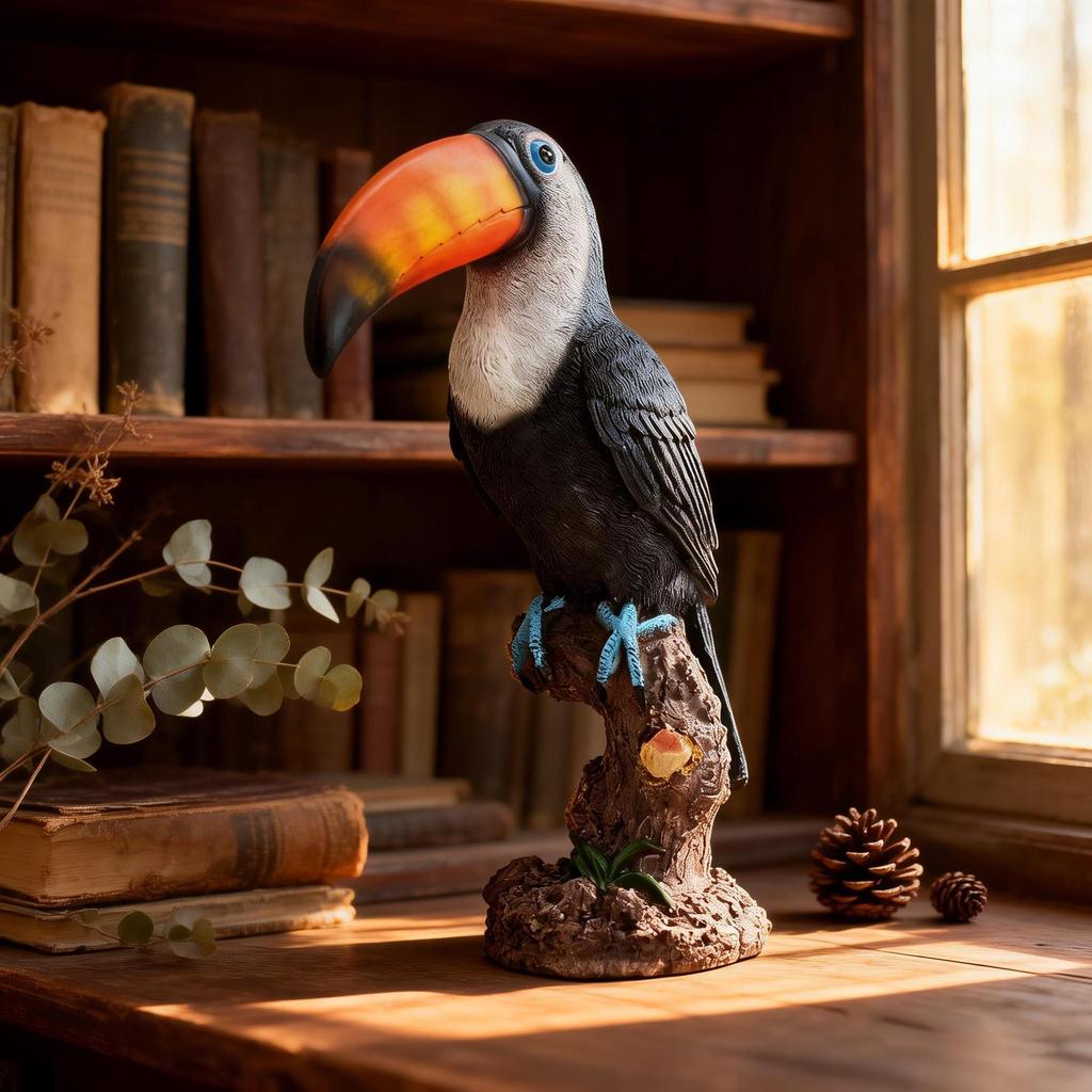Toucan Figurine Pastoral Style Decorative Craft for Living Room, Wine Cabinet, TV Stand, Balcony, and Entrance Hall
