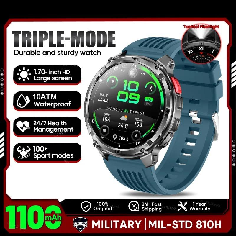 Military Men T-Rex3 Ultra GPS Track Smart Watch 1100mAh Battery Bluetooth Call Waterproof Flashlight Compass Outdoor Smart watch