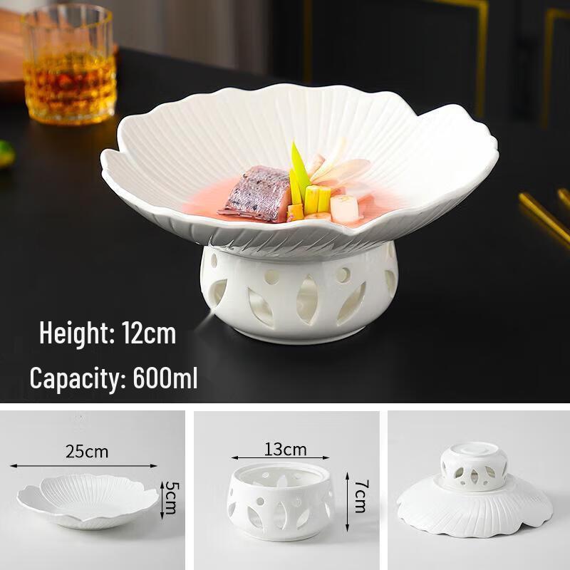 Huihuang 10-inch Ceramic Floral Heating Dinner Plate Set