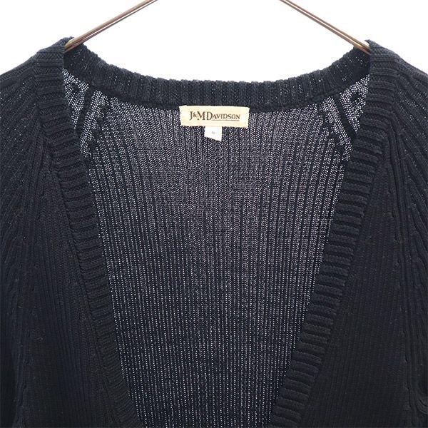 J&M Davidson Long Sleeve Cotton Knit Cardigan S Navy Women Used