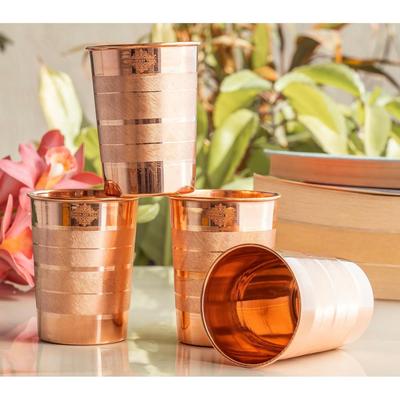 Copper Glass – 275 ML, Elegant Drinkware for Water, Ayurvedic Benefits, and Daily Use, Perfect for Home, Office, and Gifting, Set of 4