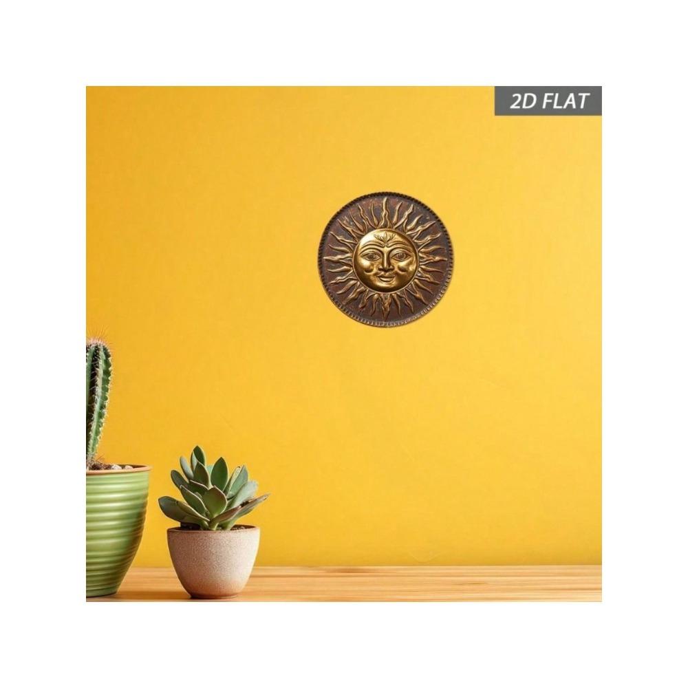 Ornement Solaire Grec Vintage Décoration Murale en Métal pour Bar Café Maison