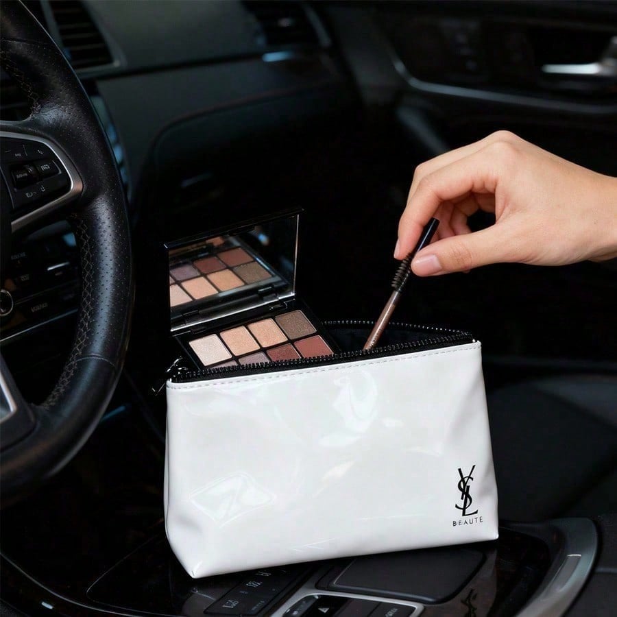 

YSL Makeup Bag Storage Bag - Travel Wash Bag with Large Capacity and Dust-proof Design - Portable and Lightweight - White белый