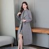 Autumn/Winter 2025 Woolen Women's Knee-Length Plus Size Slimming Windbreaker