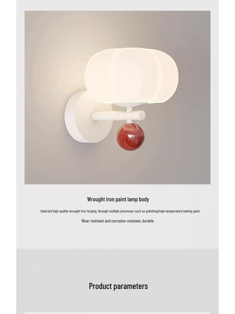 Cream Pumpkin Style Wall Lamp - Warm & Romantic Lighting for Bedroom, Living Room, or Aisle