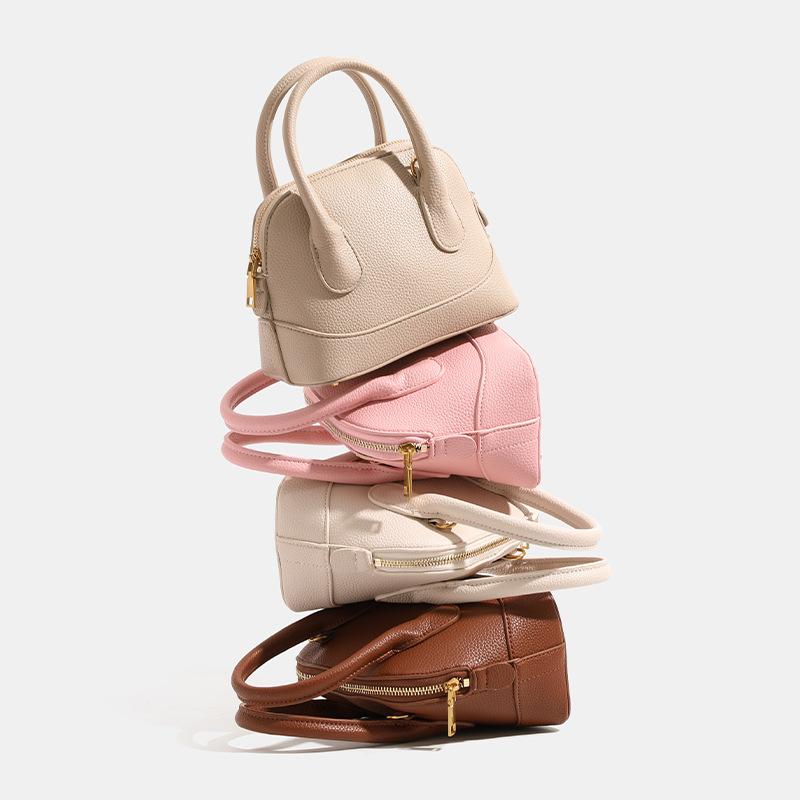 Light Luxury Lychee Pattern Casual Versatile Women's Shoulder Bag Simple Trendy Shell Bag Korean Style Fashion Crossbody Bag