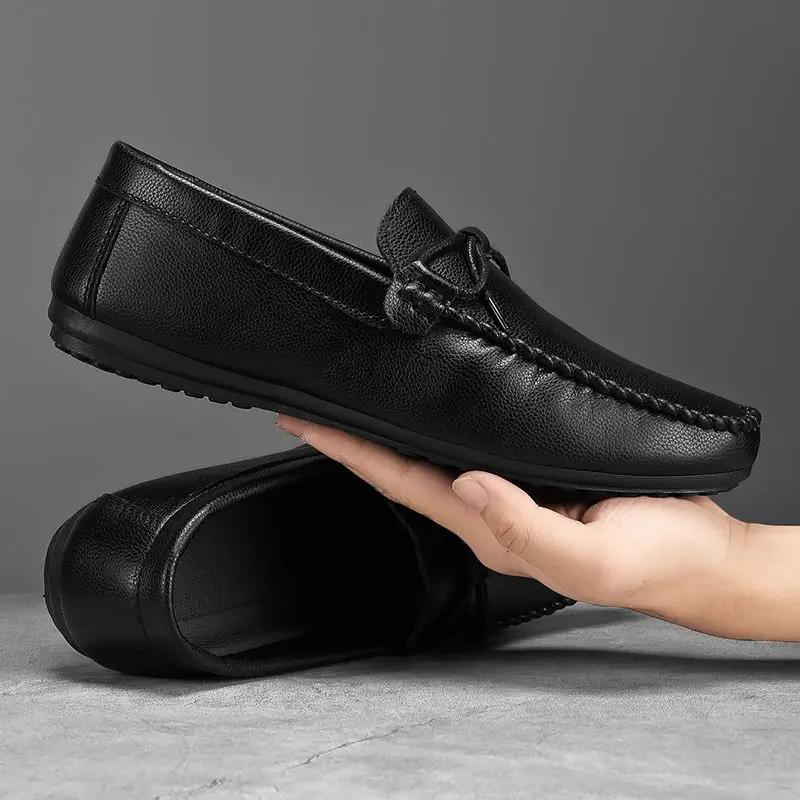 

Модная Нескользящая Обувь в Британском Стиле, Плоская Однотонная Мужская Повседневная Обувь, Классическая Оригинальная Ретро Удобная из ПУ, Тренд 2025, Кожаная Обувь для Мужчин 44