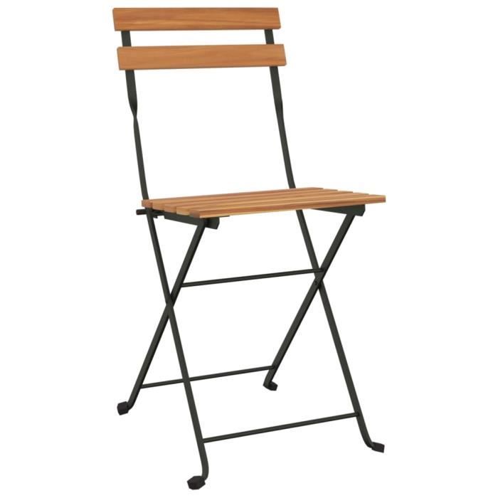 VidaXL Chaises de bistrot pliantes 8 pcs Bois de teck solide et acier 3152111