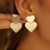 Fashion Minimalist Heart Shaped Geometric Long Drop Metal Earrings For Women
