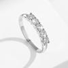 Stone Round Moissanite Rings for Women Sterling Silver Gold Plated Eternity Wedding Band Engagement Jewelry