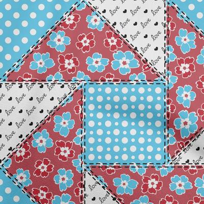Cotton Flex Light Blue Fabric Asian Floral Mix Patch Sewing Craft Projects Fabric Prints By Yard 40 Inch