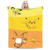 Funny 3D Pikachu Dotted Face Blanket Pokemoned Travel Flannel Bedding Throws For Living Room Soft Warm Quality Bedspread Gift