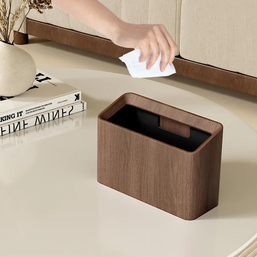 Desktop Trash Can Household Living Room Countertop Garbage Box Office Narrow Small Waste High Surface Horizontal Paper Basket