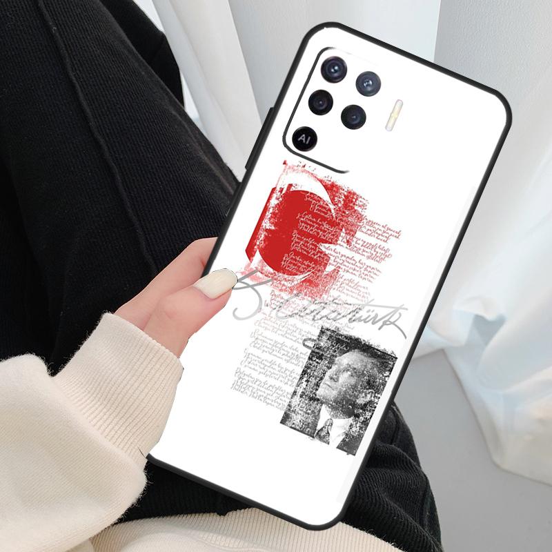 Turkey Mustafa Kemal Ataturk Case For Oppo A18 A38 A58 A78 A98 A80 A60 A40 A96 A76 A16 A94 A74 A54 A15 A17 A57 A77 A5 Pro
