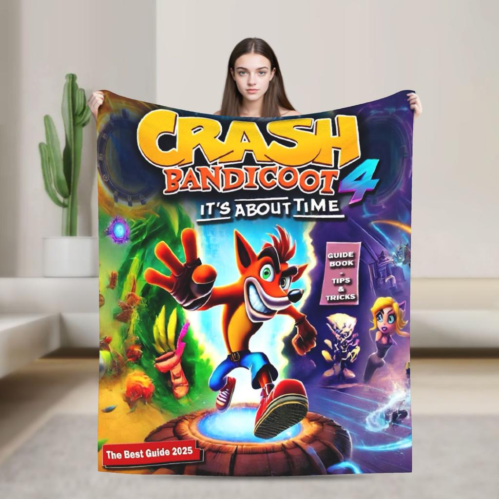 Crashs Bandicoots Soft Warm Blanket Airplane Travel Plush Throw Blanket Funny Couch Chair Flannel Bedspread Sofa Bed Cover