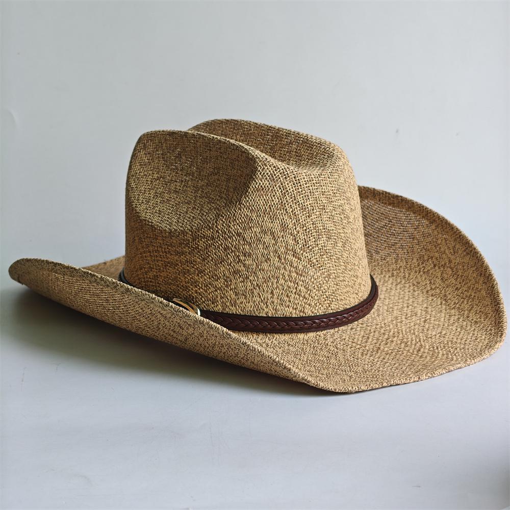 Sombrero de Vaquero Occidental de Ala Ancha Sombrero Tejido a Máquina Para Mujeres Hombres Protección Solar para Exteriores Playa Viajes Vacaciones