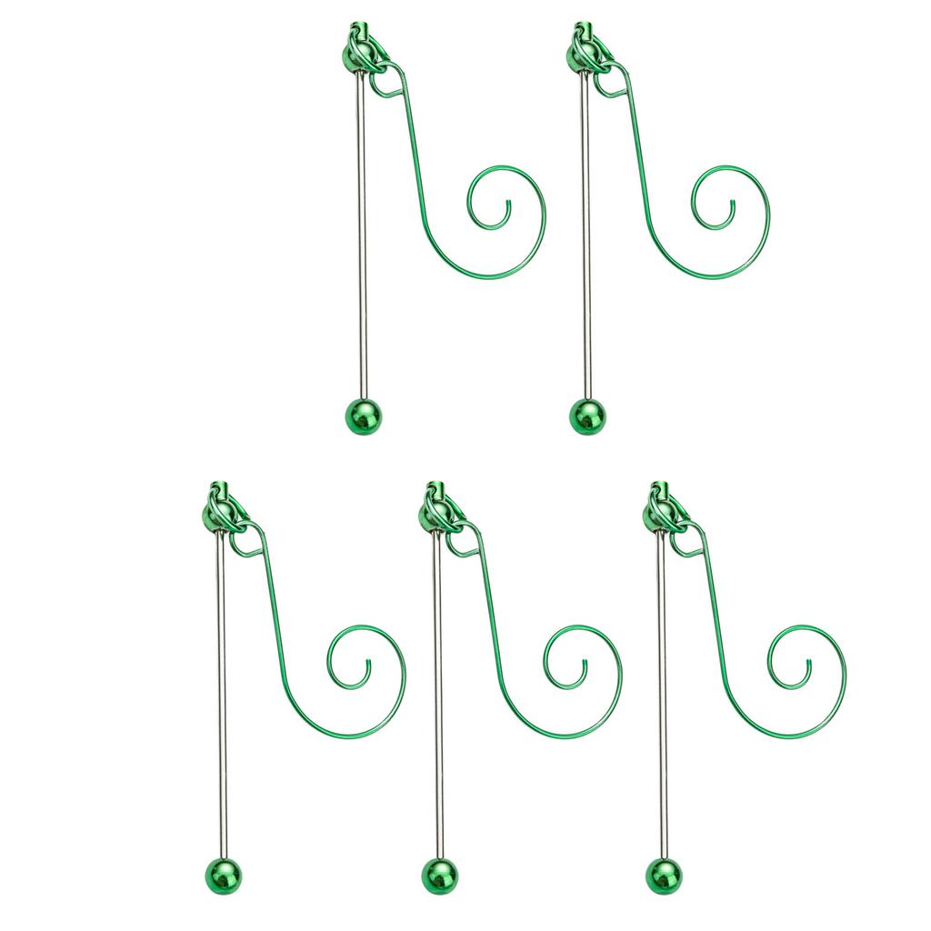 5 Pieces Colorful Metal Hanging Hooks for Christmas Ornament and Craft Projects Beadable Hangers Jewelry Accessories