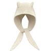 Lovely Devil Ear Knit Hat With Neck Wrap Breathable Pullover Hat For Women Daily Outfit and Outdoor Cycling Walking