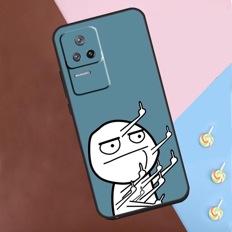 Funny Man Middle Finger Case For Xiaomi 13 14 13T Pro 11T 12T 12 Lite POCO X6 Pro X3 X4 X5 M6 Pro M5s F3 F5 Cover