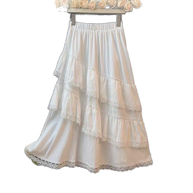 Women's Spring Sweet Multi-Layered Ruffle Skirt - Elastic Waist, Slimming, Versatile