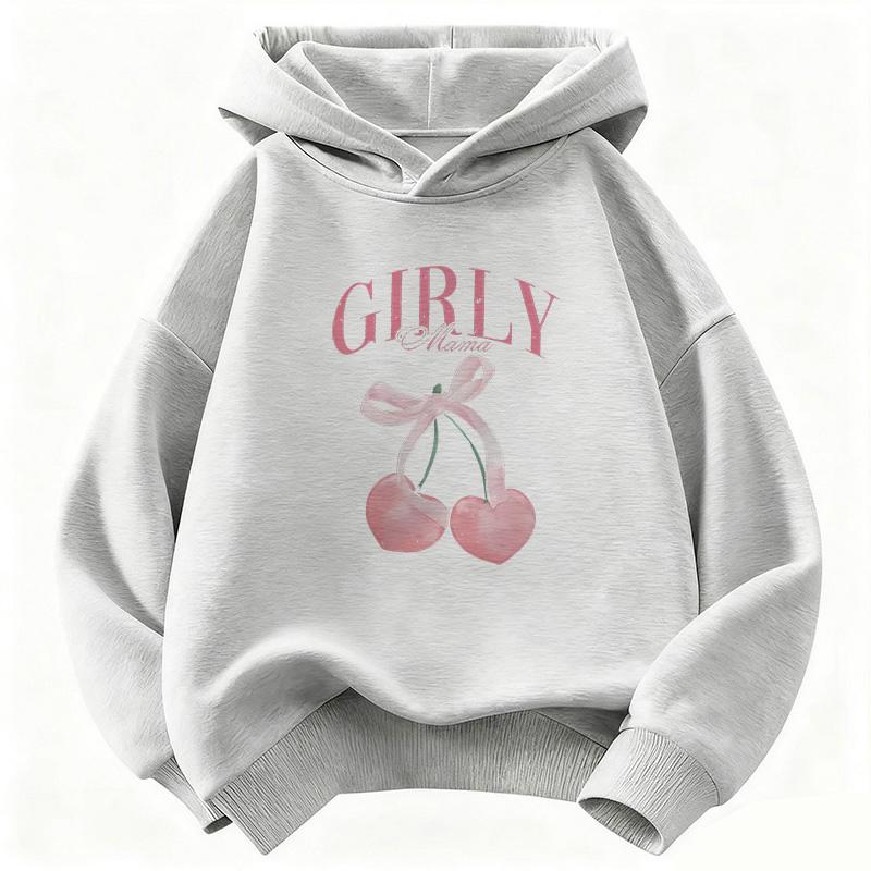Y2k Girls Cherry Design Printed Fashion Sweatshirt Kids Children's Sweatshirts Hoody for Boys Girls Casual Hoodies Clothes