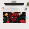 Fiery Red Oni Demon Ukiyoe Style Design Large Size Game Desk Mat Natural Rubber Nonslip Esports Mouse Pad For Laptop Desktop