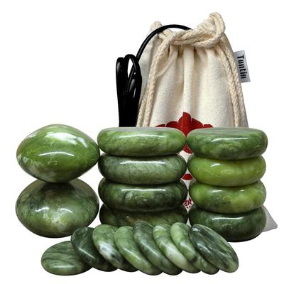 Tontin Jade esmalte conjunto de masaje con piedras calientes masajeador de espalda piedras para el cuidado de la salud para masaje columna vertebral basalto lava piedra spa