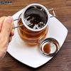 1*Premium Stainless Steel Fine Mesh Tea Filter Extended Handle Loose Tea Drainer With Lid Anti-Scald Multi-Purpose Tea Strainer