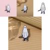 Delightful Cartoon Brooch In White Ghost Shape With Dagger For Fashion Halloween