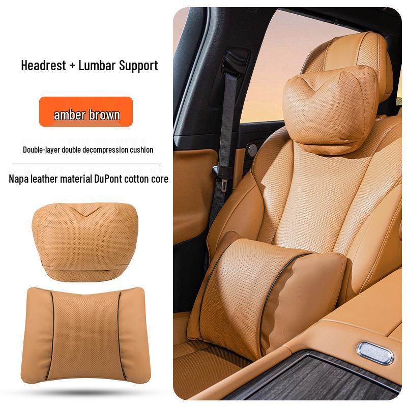 BMW Kopfstützen-Nacken- und Lendenwirbelstützkissen-Set für 3er/5er Serie & X1/X3/X5/X6 - Universell, Ganzjahres