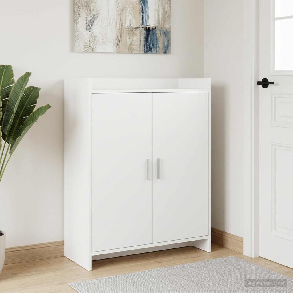 Shoe Cabinet with Storage White 73.5 X 36 X 92 Cm Engineered Wood