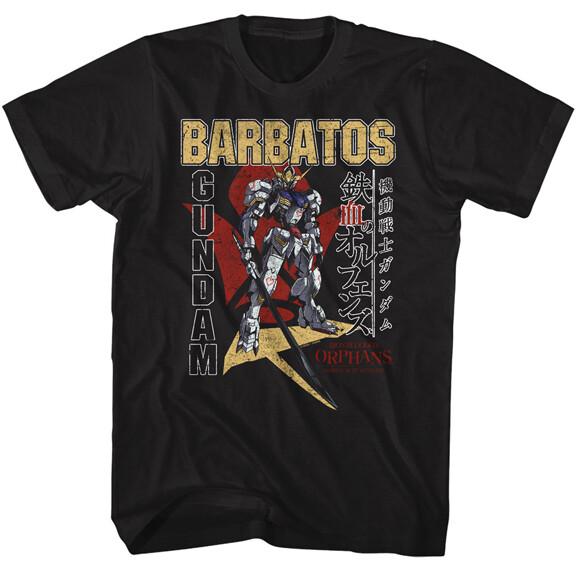 Gundam Japanese Military Anime Merch Barbatos Japanese Writing Men T Shirt XXXL