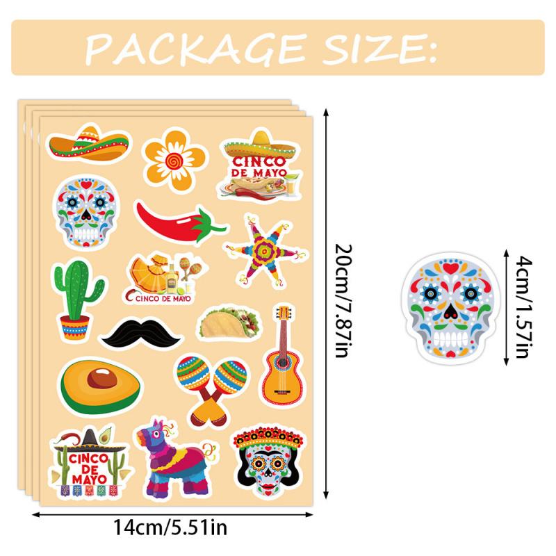 Mexican Party Stickers & Tags - Luggage, Notebook, DIY Cartoon Graffiti Decoration Stickers, Home Decoration
