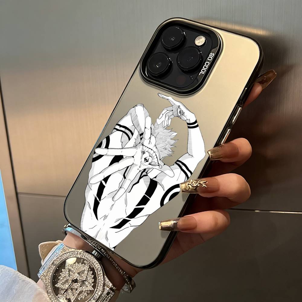 Opular characters-J-Jujutsu K-aisen- For iPhone 17 16 15 14 13 12 11 Pro Max XS 17 Air Silicone Colored Silver Bumper Cover