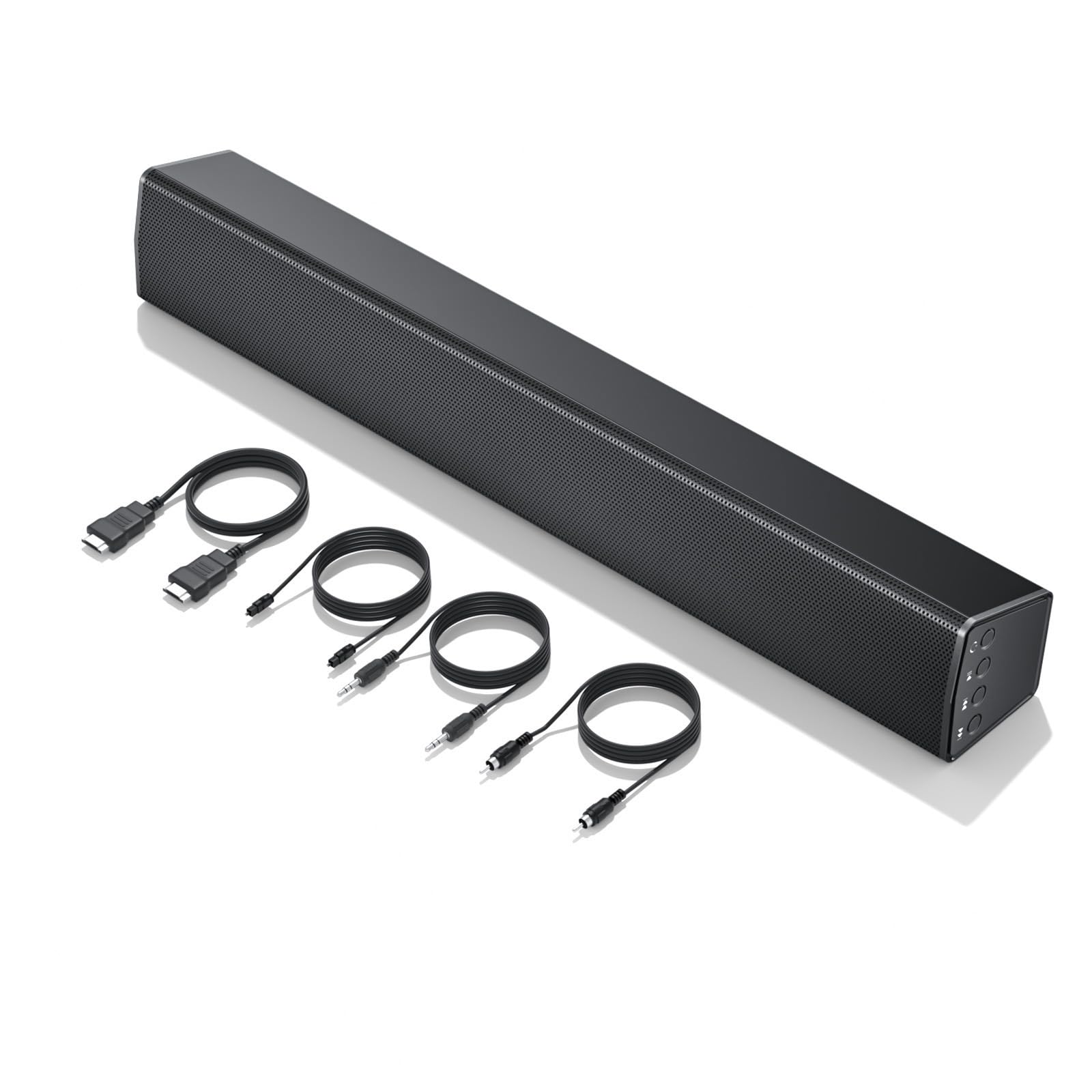 

Саундбар Erasiny для телевизоров, совместимый с Bluetooth, 3 режима эквалайзера для музыки, игр и фильмов, воспроизведение с USB, AUX, оптический цифровой и HDMI (ARC) Поддерживается