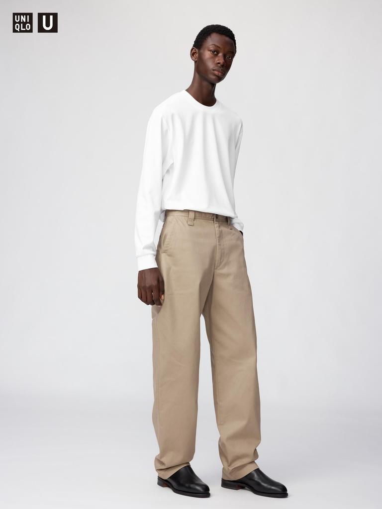 Uniqlo Wide Fit Chino Pants  Leg Length 85.5 Cm  Long Length 