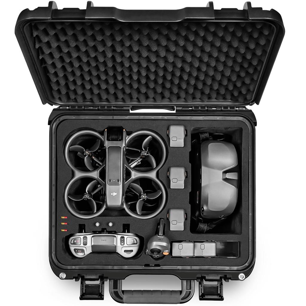 Lekufee Geantă de transport dură impermeabilă pentru drona DJI Avata 2, Fly More Combo, Ochelari N33Integra, RC Motion 32, Telecomandă FPV 32 și Altele