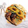 Cowboy Boots with Sunflowers Umbrella- Western Style Cowboy Hat and Boots for Men Women - Festival Gift Idea - Outdoor Rain Umbrella with Au