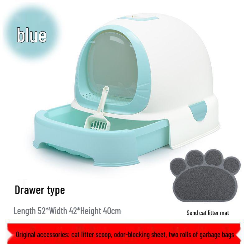 Extra Large Enclosed Cat Litter Box with Deodorizing and Anti-Splash Features