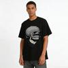 Dark Motorcycle Skull Helmet Print Cool Men's Casual Short Sleeve T-Shirt Pure Cotton T-shirt