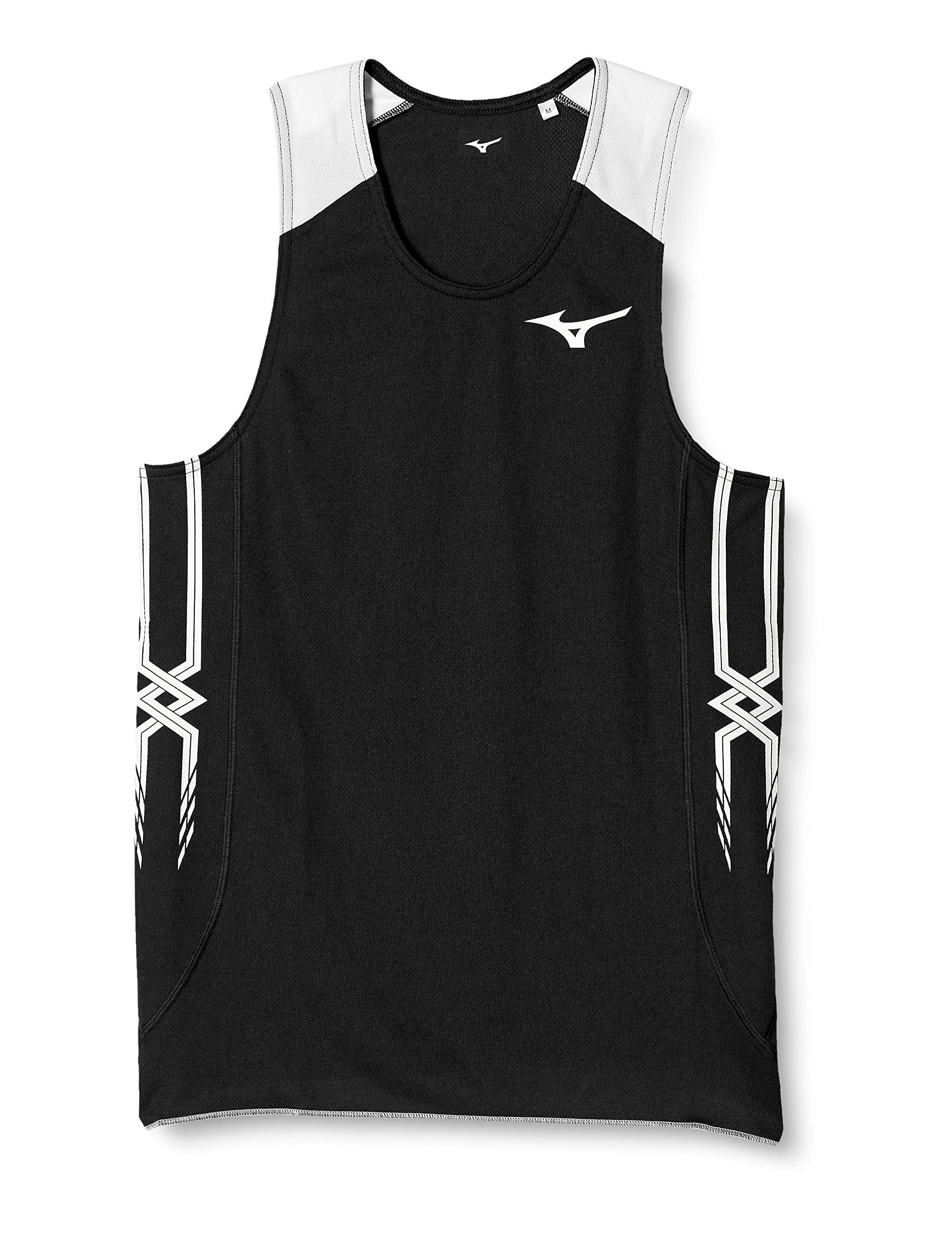 

Mizuno U2MA8050 Track Field Racing for Club Size S Men s & Shirt, Moisture-Wicking, Quick-Drying, Activities, Black/White,