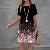 New Summer Dresses Women Dot Gradient Tie Dye 3D Print Short Sleeve Dress Casual Fashion A-Line Dress