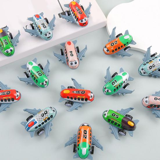 12Pcs Pull Back Wind-up Airplane Toy Educational Spring Clockwork Aircraft Toy Toddlers Boys Girls Stress Relief Mini Plane Model Toy