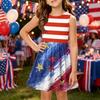 Girls' Summer Princess Dress - A-Line Vest Splice Dress Independence Day