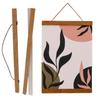 Tapestry Rod Poster Hanger Magnet 40cm Wall Hanging Japanese Style No Hole Drilling Frame Wooden 2 Piece Set (Beech, 41cm)