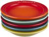 Le Creuset Mini Round Plates, Rainbow Design, Heat-Resistant, Cold-Resistant, Microwave- and Oven-Safe, Pack of 5, Oven-Safe, Bakeware [Official Japan