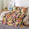 Retro Cinema Popcorn digital-printed polyester Bedroom velvet flannel cover blanket Fleece soft sofa cover blankets for beds